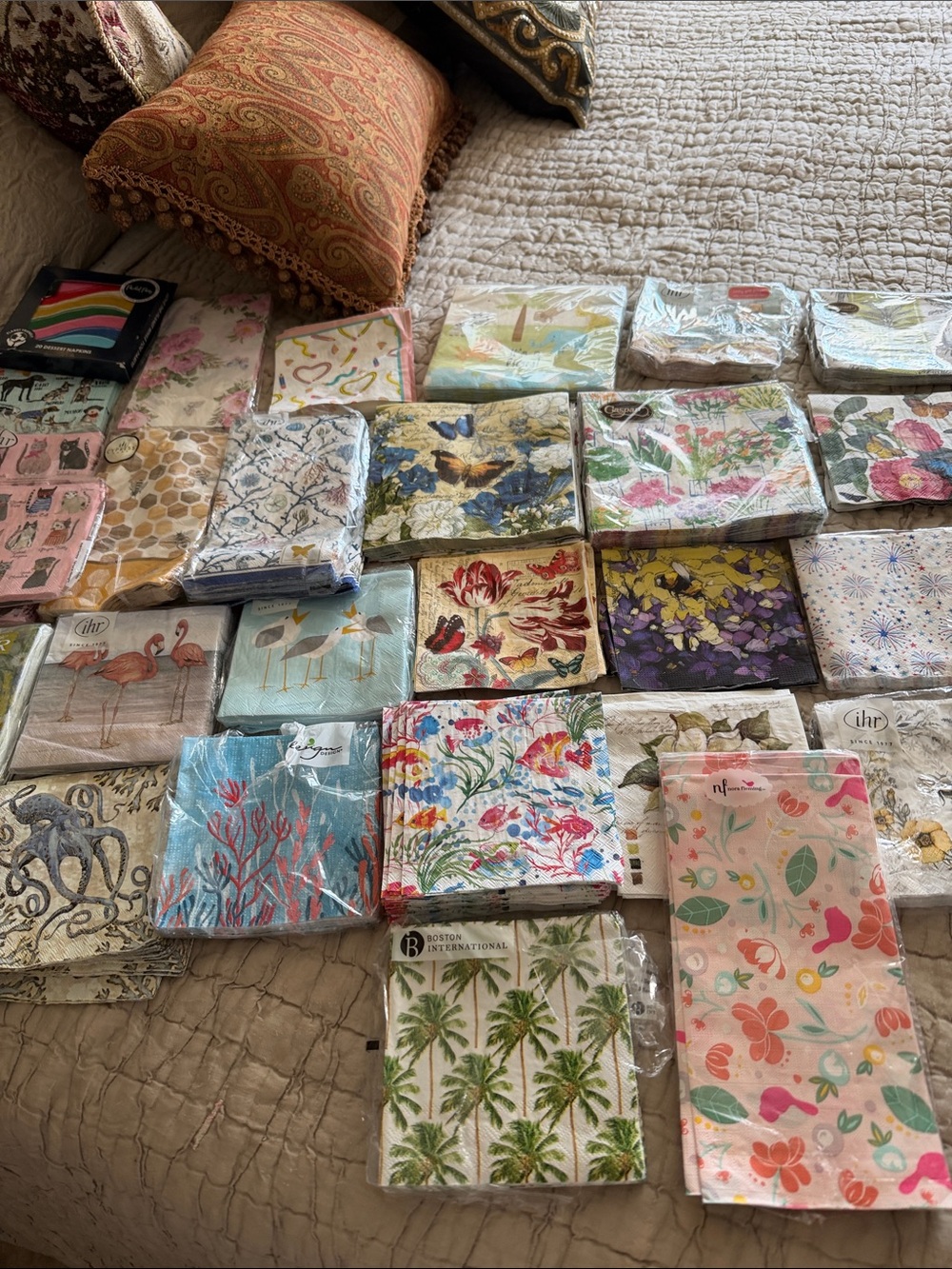 Assorted Decorative Paper Napkins  31 pack some full and some have at least ten